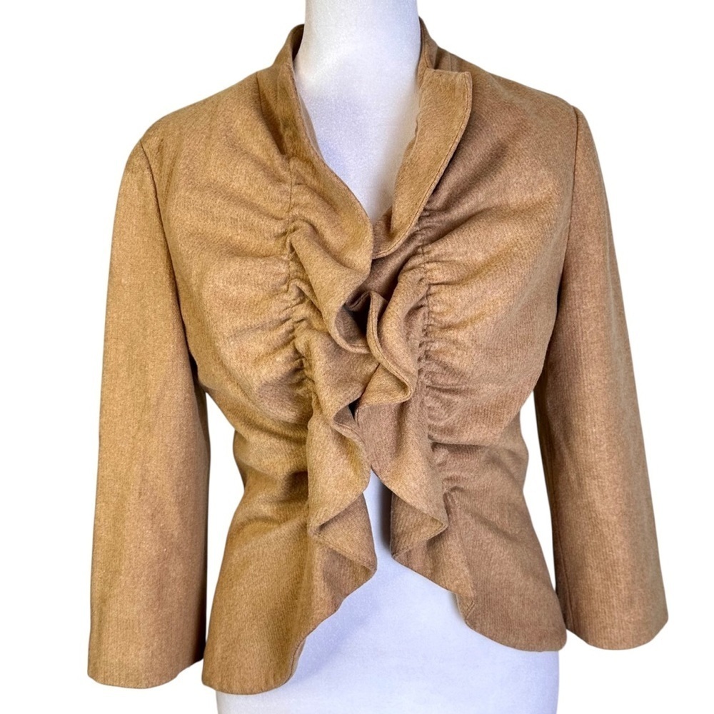 Tabitha Anthropologie Wool Blend Blazer with Ruffle Detail Size 4